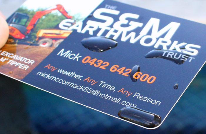 100% Recycled Plastic PVC CBusiness cards